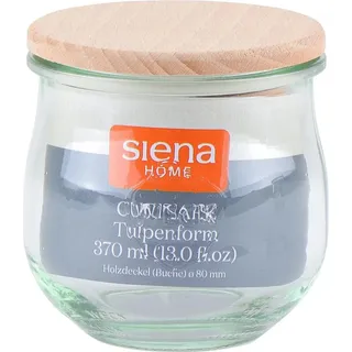 SIENA HOME Tulpe-Glas CUCINARE HD370 Weck-Glas 370ml Buchenh.
