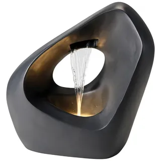 Ambia Home Gartenbrunnen , Anthrazit , Kunststoff , 5 mm , 50x52x22 cm , RoHS, Ce , rostfrei, LED-Beleuchtung , Dekoration, Gartendeko
