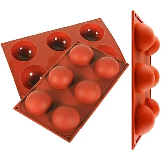 Ideal Swan 3 Stück Halbkugel Silikonform mit 6 Hohlräumen 65mm Große Halbrunde Kuchenbackform für Die Herstellung von Schokolade, Kuchen, Gelee, Kuppelmousse