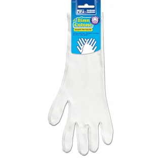 Parodi & Parodi Reinigung, Baumwolle, Farbe Weiß, Unterbett Weiß Einheitsgröße Länge 32 cm, Waschhandschuh für Geschirrtücher 100% Made in Italy