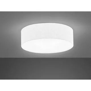 Schöne Designklassiker Deckenlampe rund mit Leinenschirm Weiß 45cm & LED dimmbar