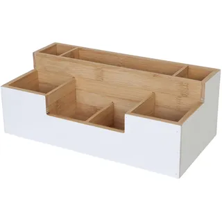 Relaxdays Schreibtisch Organizer 30 x 11 x 15 cm 1-tlg. weiß