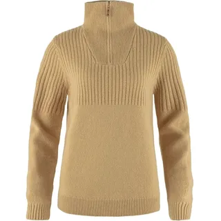 Fjallraven 86993-196 Övik Half Zip Knit W Sweatshirt Damen Dune Beige Größe XL