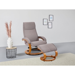 Home Affaire Relaxsessel »Paris TV-Sessel, Sessel mit Hocker, Wohnzimmer, Schlaffunktion manuell«, (Set, 2 St., bestehend aus Sessel und Hocker), verstellbar, Microfaser, NaturLEDER, Webstoff, Sitzhöhe 46 cm, grau