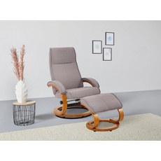 Bild Relaxsessel Paris TV-Sessel, Liegesessel, manuell verstellbar,«, (Set, 2 St., bestehend aus Sessel und Hocker), mit passendem Hocker, grau