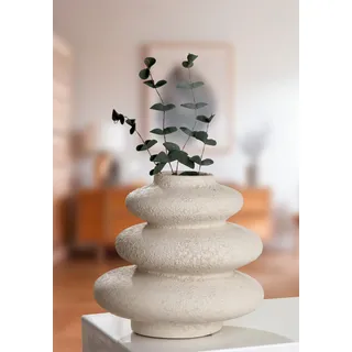 Tischvase HOMSY BY ANA JOHNSON "Floriva, 21x20cm, strukturierte, matte Oberfläche", natur, B:20cm H:21cm T:20cm Ø:20cm, Keramik, Vasen, Tischvase, hochwertige Keramik aus einer traditionellen Manufaktur,Made in Europe