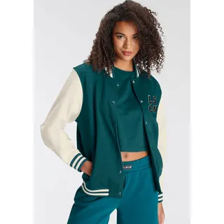 LSCN by LASCANA Sweatjacke im College Stil, Loungeanzug, grün