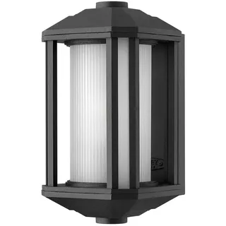 Licht-Erlebnisse Wandleuchte außen Aluminium Glas E27 IP44 h: 29,2 cm Schwarz Weiß Retro Design