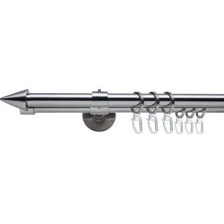 Gardinenstange LIEDECO "Stilgarnitur, Komplettgarnitur 16 m Kegel Set" Gr. 1, silber (edelstahlfarben), L:120cm Ø:16mm, Eisen, Gardinenstangen, Gardinenstange, Gardinenstange Komplett