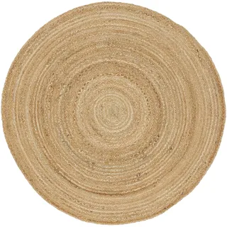 carpetfine Teppich »Nele Juteteppich Naturfaser«, rund, 6 mm Höhe, geflochtener Wendeteppich aus 100%Jute, in rund und oval, viele Größen carpetfine natur Ø 90 cm   1 St.