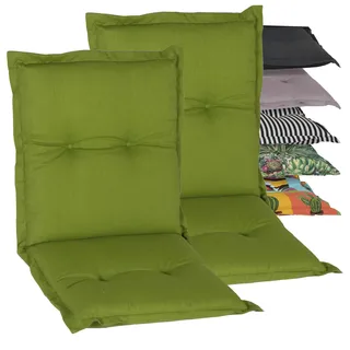 Beo Niedriglehner AU31 Nice NL Luxus-Saumauflageangenehmer Sitzkomfort Niederlehner, Circa 100 x 52 cm, 7 cm Dick, 2-er Pack, gr ̧n
