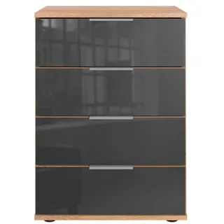 WIMEX Nachtkommode »Saigon« mit 4 Schubladen, wahlweise Glas-oder Spiegelfronten, grau