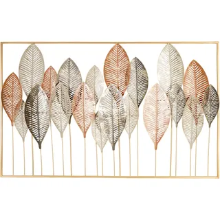 Bönninghoff Metallbild "HERBSTSTIMMUNG, VERSCHIEDENE BLÄTTER 122x76 cm – Deko modern", farbe bild(er): schwarz, rot, silber