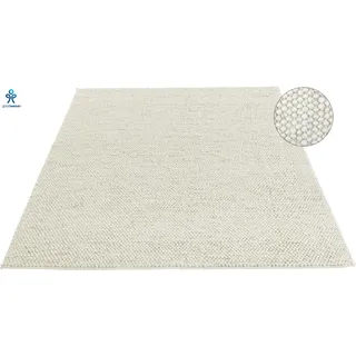 Wollteppich "Ainhoa, handgewebt, Wolle" Gr. 3, beige (creme), B:120cm H:12mm L:180cm, Kunstfaser, Wolle, LEGER HOME BY LENA GERCKE, Teppiche, Wollteppich, einfarbig, Wolle, Teppich, Wohnzimmer, Schlafzimmer, Esszimmer