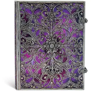 Paperblanks Silberfiligran Kollektion Aubergine - Notizbuch Groß Liniert - , Ultra (230 x 180)