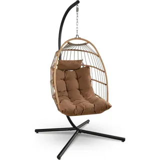 SereneLife Hängesessel mit Gestell Braun