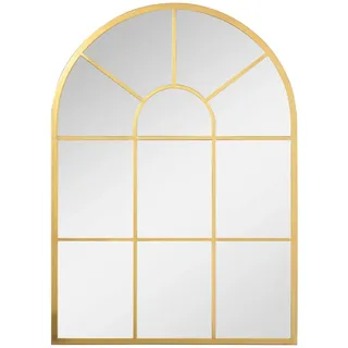 Homcom Wandspiegel Fensterspiegel 70 x 50cm Flurspiegel mit Metallrahmen Gold , Goldfarben , Glas , 2x50x70 cm , Spiegel, Wandspiegel