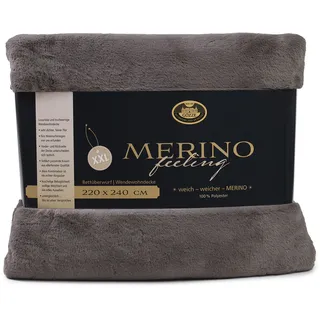 Merino Decke 220 x 240 cm anthrazit