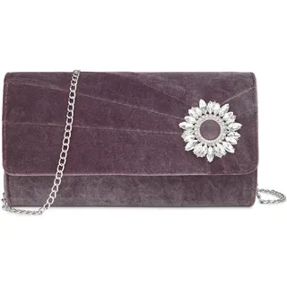 Miss Lulu Clutch Tasche Daman Samt, Eleganter Abendtasche, Mit Strass Handtasche Hochzeit, Braut Tasche mit Kette für Hochzeiten, Partys und Bankette