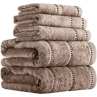 Lavish Home Handtuchset 30,48 x 30,48 cm schwarz 6-tlg.