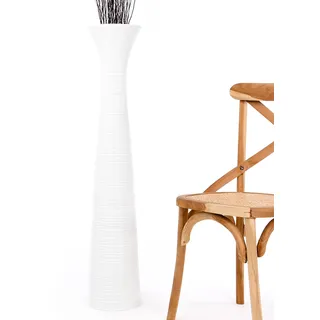 Leewadee Große Bodenvase 105 cm Mangoholz für Pampasgras & Trockenblumen | Dekovase fürs Wohnzimmer, für Zweige & Trockengräser - bruchfester als Keramik, kein Wasser. Boho
