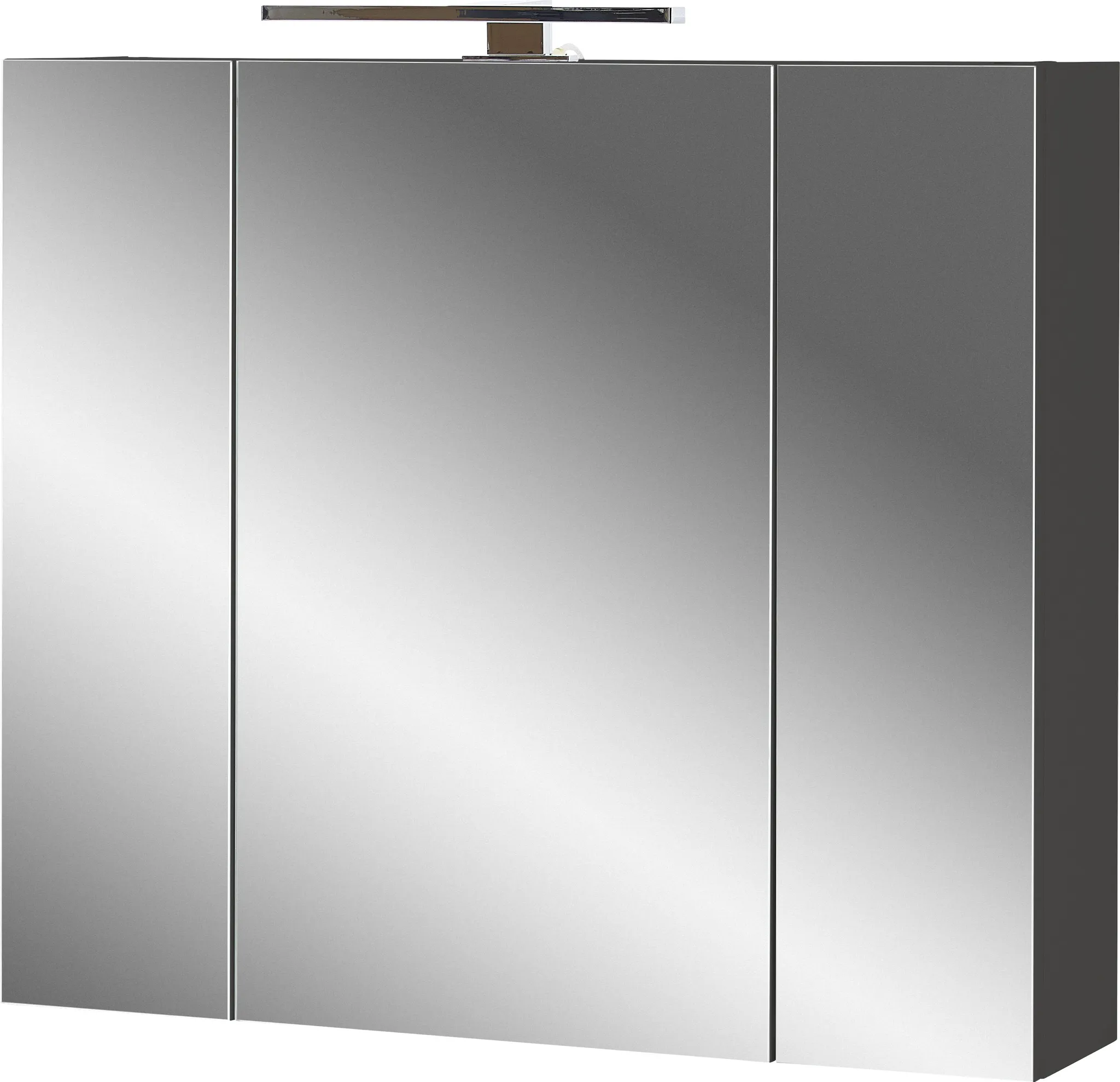 Bild von Badmöbel-Set »Vasio«, (2 St.), inkl. WT-Unterschrank und Spiegelschrank, grau