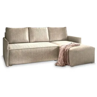 masseno Ecksofa mit Schlaffunktion Perusi , beige , Maße (cm): B: 206 H: 85
