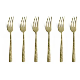 Amefa Felicity PVD Kuchengabel Set 6-teilig | Champagner | PVD Dessertgabel Set für 6 Personen | Dessertgabeln | Dessertbesteck