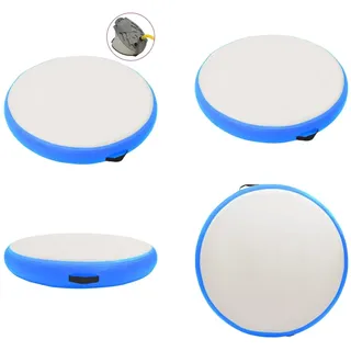 vidaXL Aufblasbare Gymnastikmatte mit Pumpe 100x100x15 cm PVC Blau - Gymnastikkissen - Gymnastik Kissen - Balancekissen - Balance Kissen - Blau