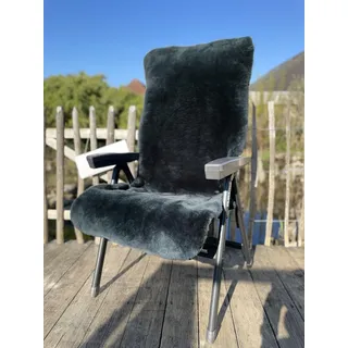 Heitmann-Felle Campingstuhl Lammfell-Auflage Grau