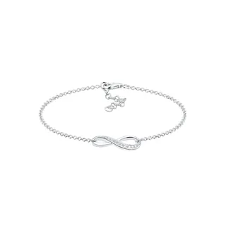 Elli Infinity Armband mit Zirkonia in 925 Sterling Silber Größe 180