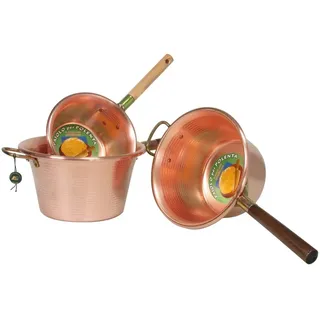 Großer Kessel Kupfer Griff aus Holz CM 22 Brown Lar