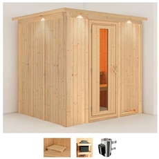 Bild Sauna »Dima«, (Set), 3,6-kW-Plug & Play Ofen mit integrierter Steuerung, beige