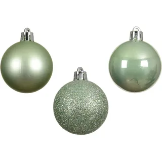 Weihnachtskugeln 10er Set Ø 6cm aus bruchfestem Kunststoff, mintgrün - Grün