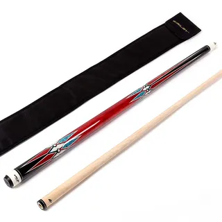 Riley Unisex-Adult Billard-Queue mit Tasche, Rot, 58" (147cm)