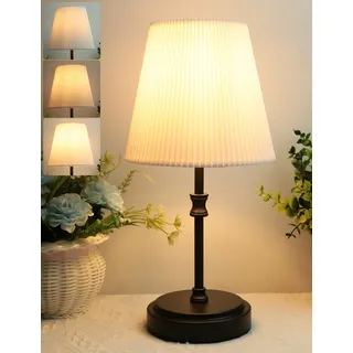 Nachttischlampe Touch Dimmbar, HSLighting Tischlampe Touch Dimmbare Glühbirne 3 Helligkeitsstufen Einstellbar Schreibtischlampe Minimalistische Tischleuchte für Nachttisch Schlafzimmer Lesen Wohnzimme