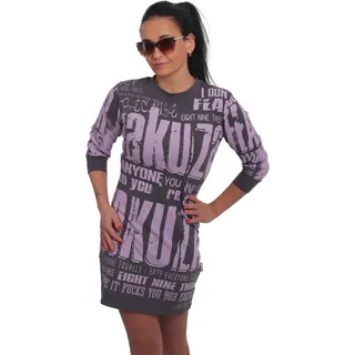 Yakuza Damen Anyone Allover Bodycon Kleid, Rabbit, XS - Grau