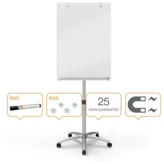 Nobo Mobile Glas-konferenz-whiteboard Mit Staffelei - Bright White - One Size