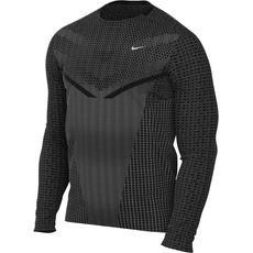 Nike Herren Long Sleeve Top M Nk Dfadv Techknit Ultra Ls, Black/Smoke Grey/Reflective Silv, DV4194-010, L