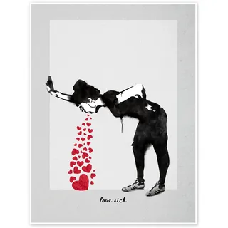Posterlounge Banksy - Love Sick Poster | 50 x 70 cm Wandbilder Wanddeko