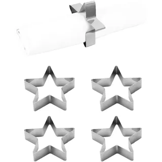 Echtwerk Serviettenring , Silberfarben , Metall , Stern , Geschirr, Tischkultur & Serviergeschirr, Servietten