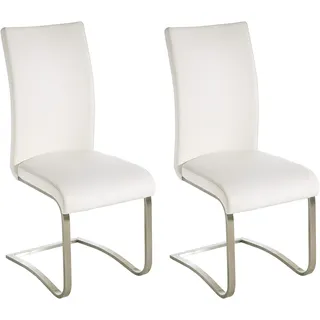 MCA Furniture Freischwinger Arco Kunstleder weiß 4er Set