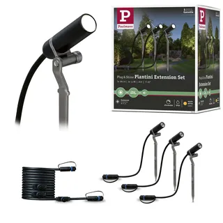 Paulmann Plug & Shine Spot Plantini Außenleuchte Aluminium 22,3 cm 3er Set anthrazit