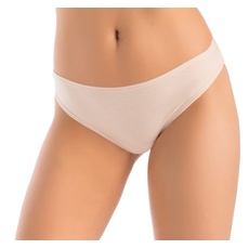 Teyli Damen String Tanga aus Bambus Beige M