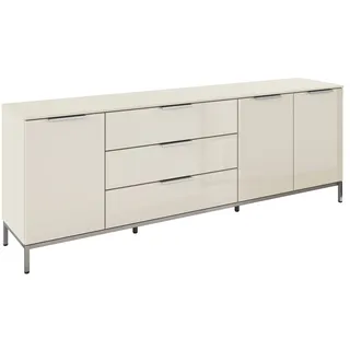 Rauch Kombikommode 200 x 72 x 42 cm Beige / Glas Beige (Champagner)