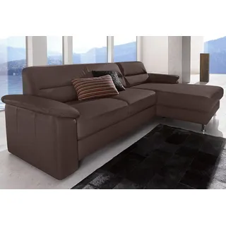 sit&more Ecksofa »Ascara L-Form« inklusive Boxspring/Federkern-Polsterung, wahlweise mit Bettfunktion, braun