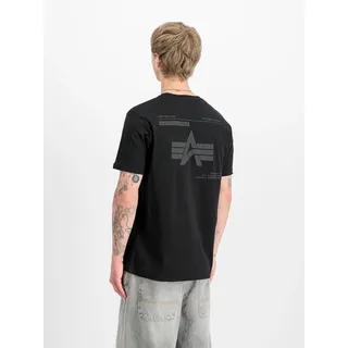 Alpha Industries "Label Back Print Kurzarm-t-shirt - Black / Black - L, schwarz, schwarz, Obermaterial: 100% Baumwolle, Shirts T-Shirt