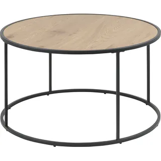 Actona Couchtisch rund Schwarz Wildeiche 80 x 80 x 45 cm