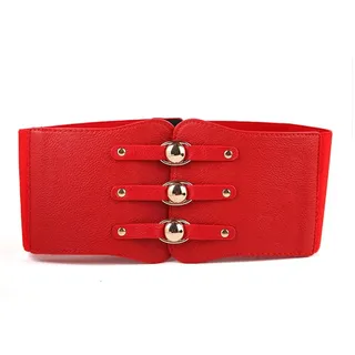 Anevous Damen Elastischer Taillengürtel Breiter Bindegürtel,Vintage Stretchy Gürtel,Hüftgürtel mit O-Ring Schnalle,Gürtel für Damen und Mädchen Kleider Röcke Jeans Kleiderdekoration,Rot
