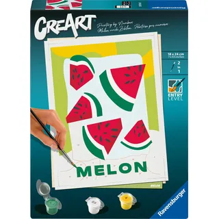Ravensburger CreArt 25516 - Melonen - Malen nach Zahlen Erwachsene, DIY Malset mit Pinsel und Acrylfarben, Geschenk für Frauen und Männer, Malen für Erwachsene
